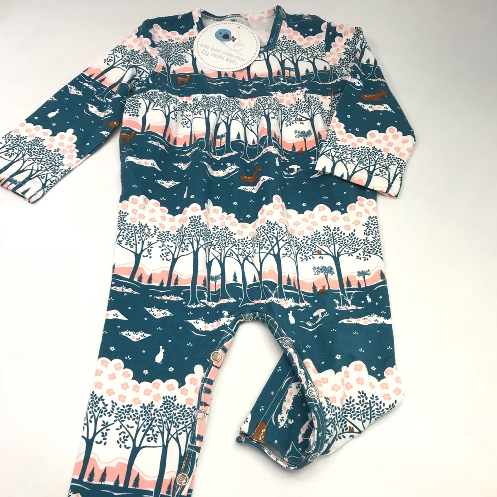 NWT Organic Cotton Coverall Nature Print Outfit